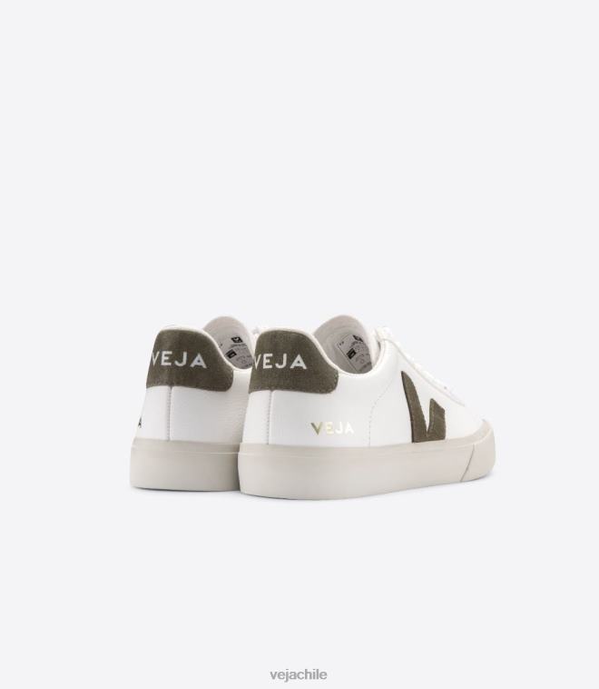 Veja hombres campo cuero sin cromo blanco kaki PDFXH12 zapatos