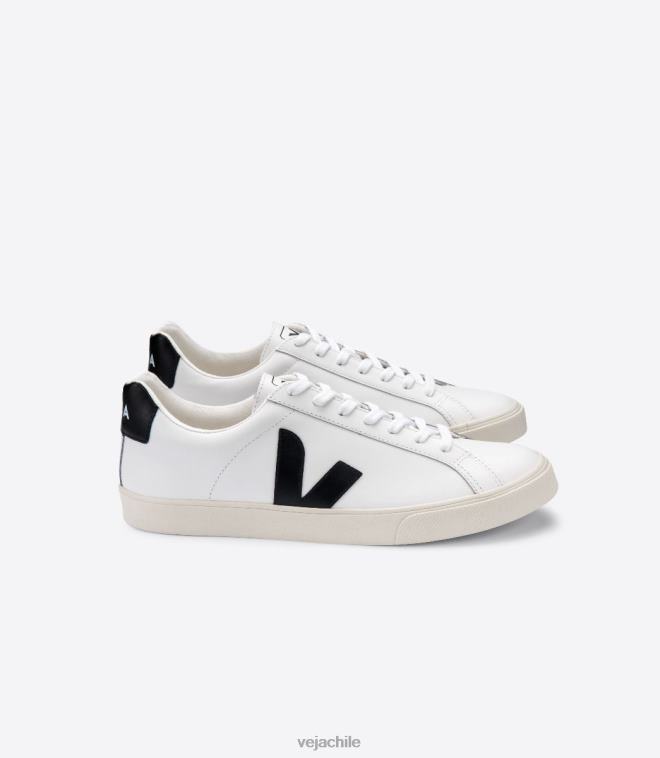 Veja hombres esplar cuero blanco negro PDFXH91 zapatos