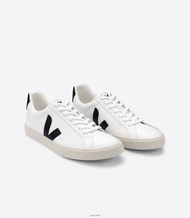 Veja hombres esplar cuero blanco negro PDFXH91 zapatos