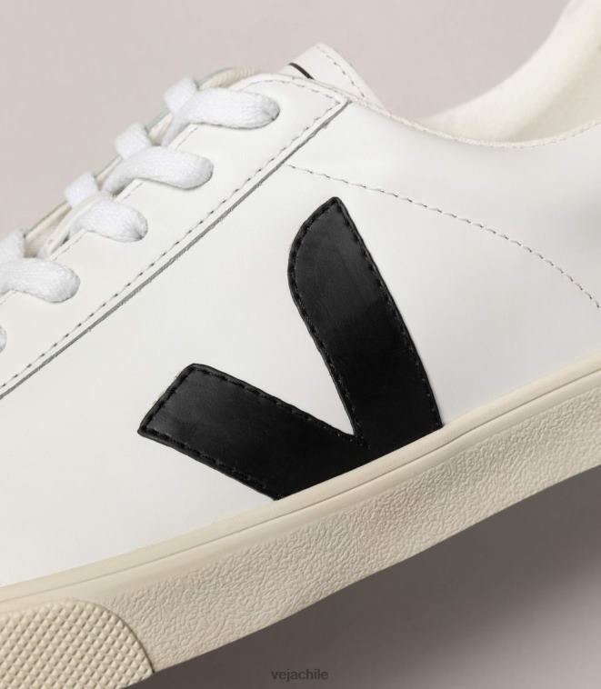 Veja hombres esplar cuero blanco negro PDFXH91 zapatos