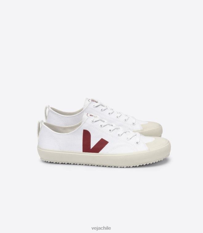 Veja hombres lienzo nova blanco marsala PDFXH161 zapatos