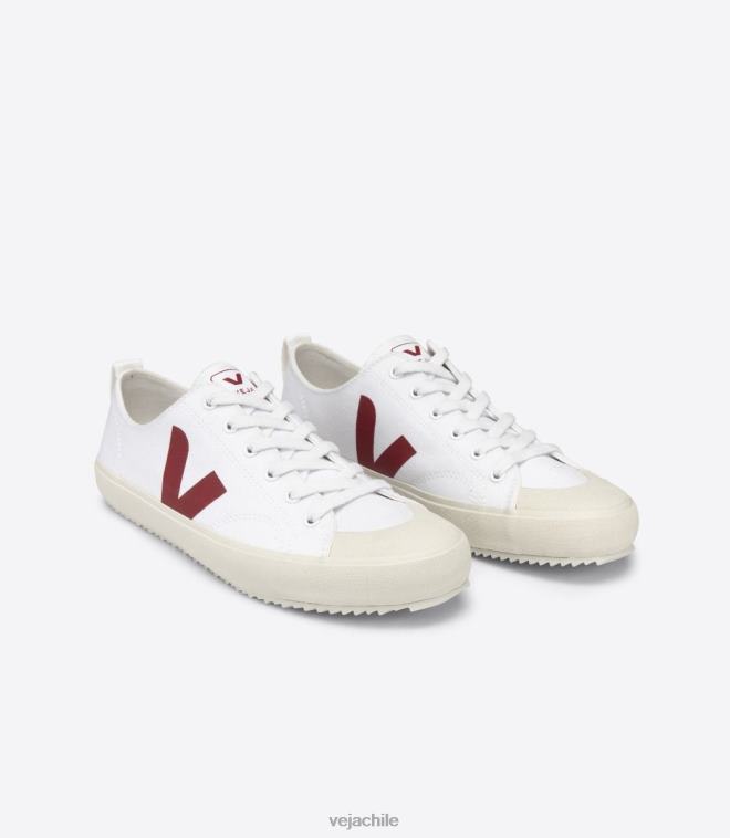 Veja hombres lienzo nova blanco marsala PDFXH161 zapatos