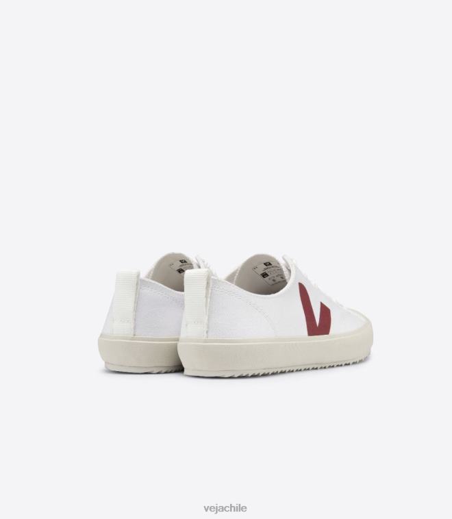 Veja hombres lienzo nova blanco marsala PDFXH161 zapatos