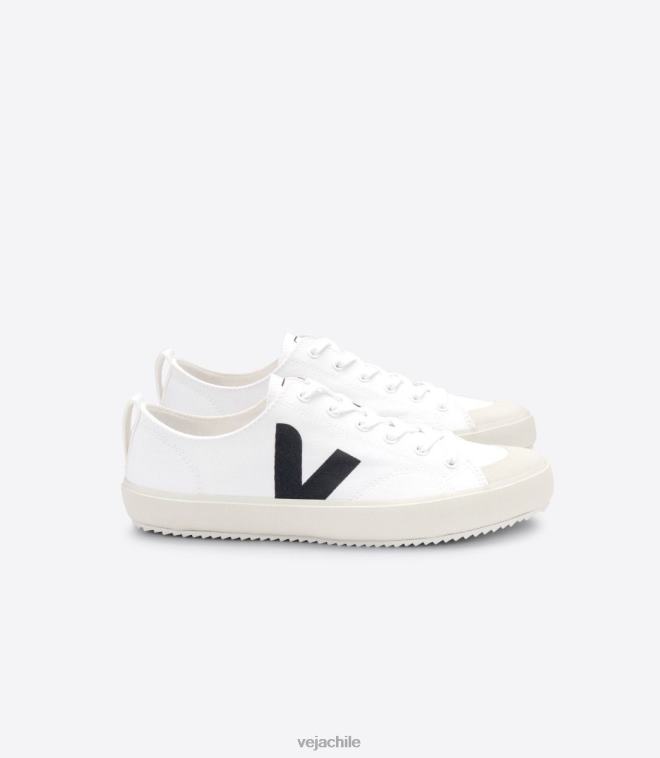 Veja hombres nova lienzo blanco negro PDFXH150 zapatos