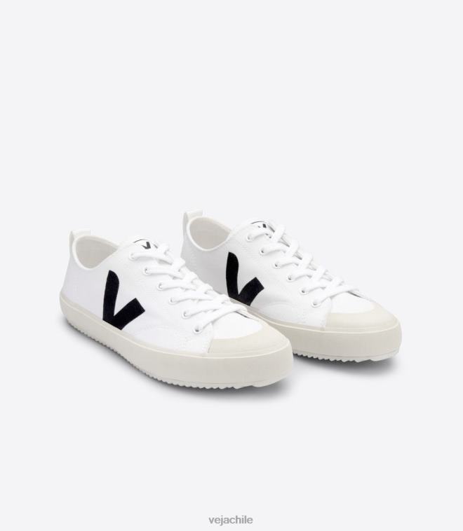 Veja hombres nova lienzo blanco negro PDFXH150 zapatos