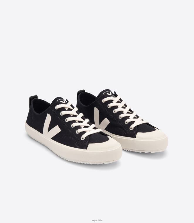 Veja hombres nova lienzo negro pierre PDFXH156 zapatos