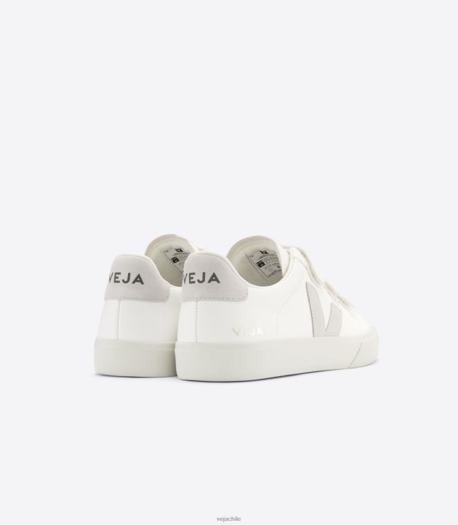 Veja hombres Recife cuero sin cromo blanco natural PDFXH108 zapatos