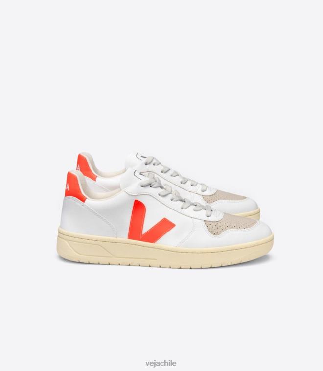 Veja hombres v-10 cwl blanco naranja fluo PDFXH51 zapatos