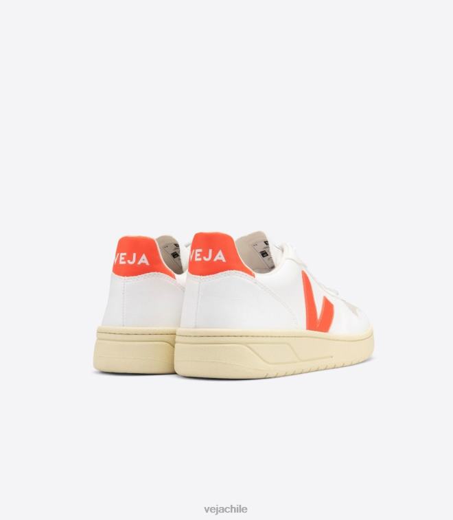 Veja hombres v-10 cwl blanco naranja fluo PDFXH51 zapatos