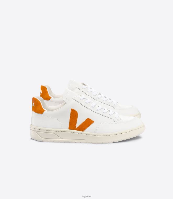 Veja hombres v-12 cuero blanco calabaza PDFXH36 zapatos