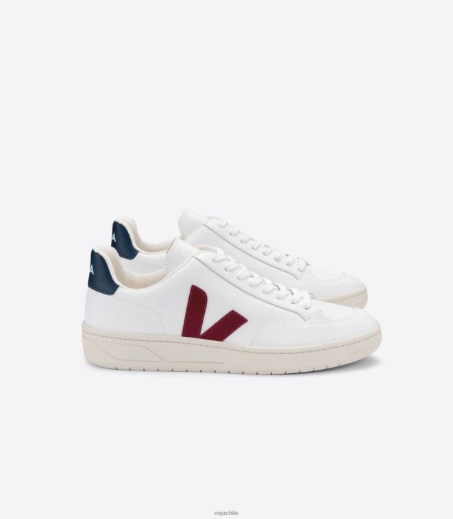 Veja hombres v-12 cuero blanco marsala nautico PDFXH27 zapatos