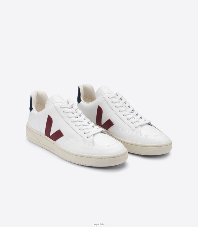 Veja hombres v-12 cuero blanco marsala nautico PDFXH27 zapatos