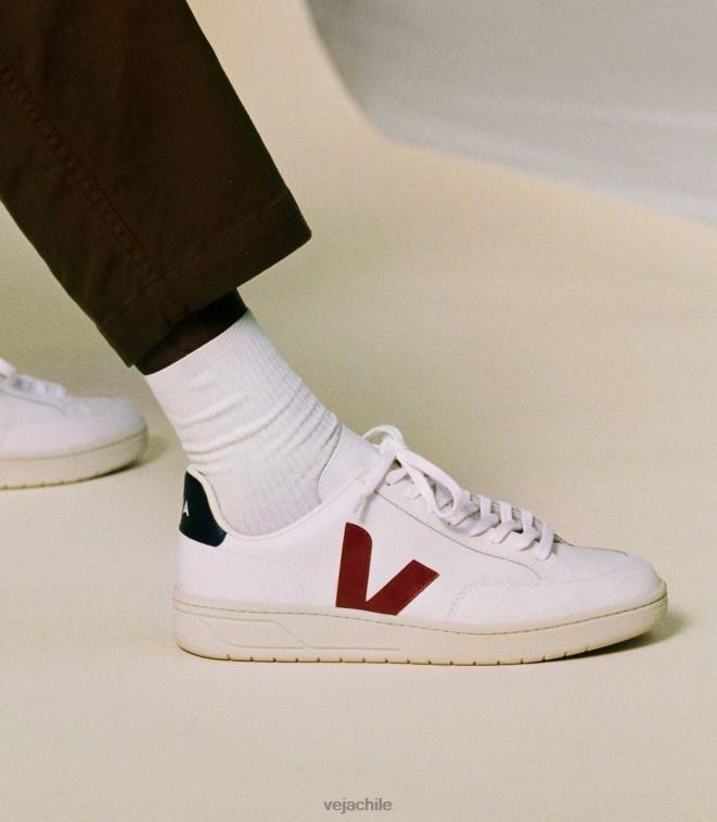 Veja hombres v-12 cuero blanco marsala nautico PDFXH27 zapatos