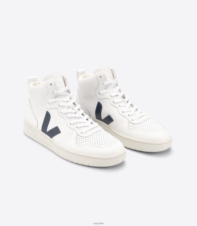 Veja hombres v-15 cuero blanco nautico PDFXH87 zapatos