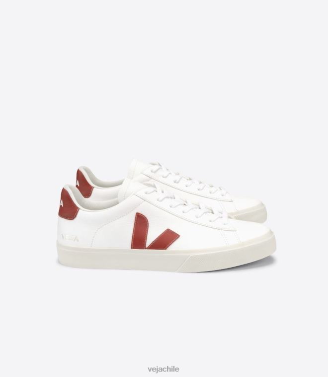 Veja mujer campo cuero sin cromo rouille blanco PDFXH227 zapatos