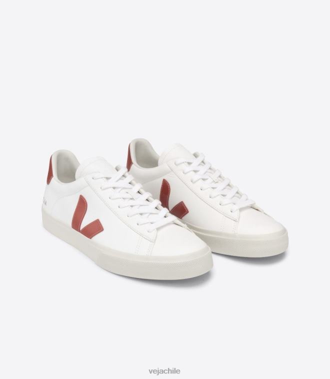 Veja mujer campo cuero sin cromo rouille blanco PDFXH227 zapatos