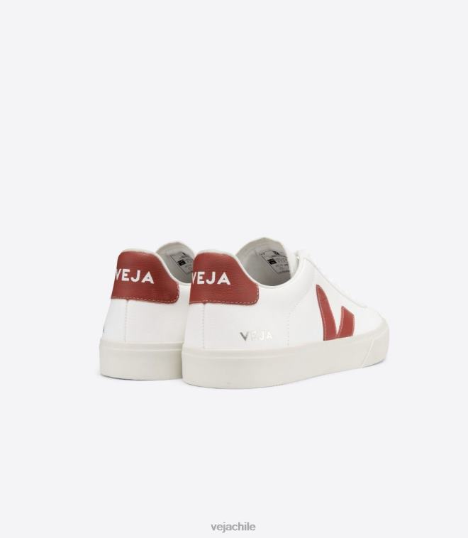 Veja mujer campo cuero sin cromo rouille blanco PDFXH227 zapatos