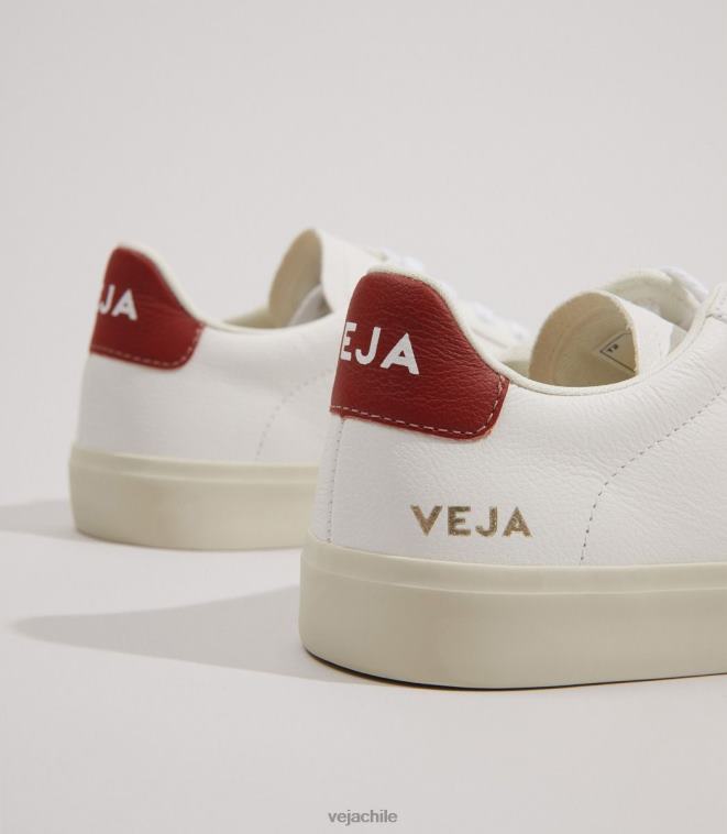 Veja mujer campo cuero sin cromo rouille blanco PDFXH227 zapatos