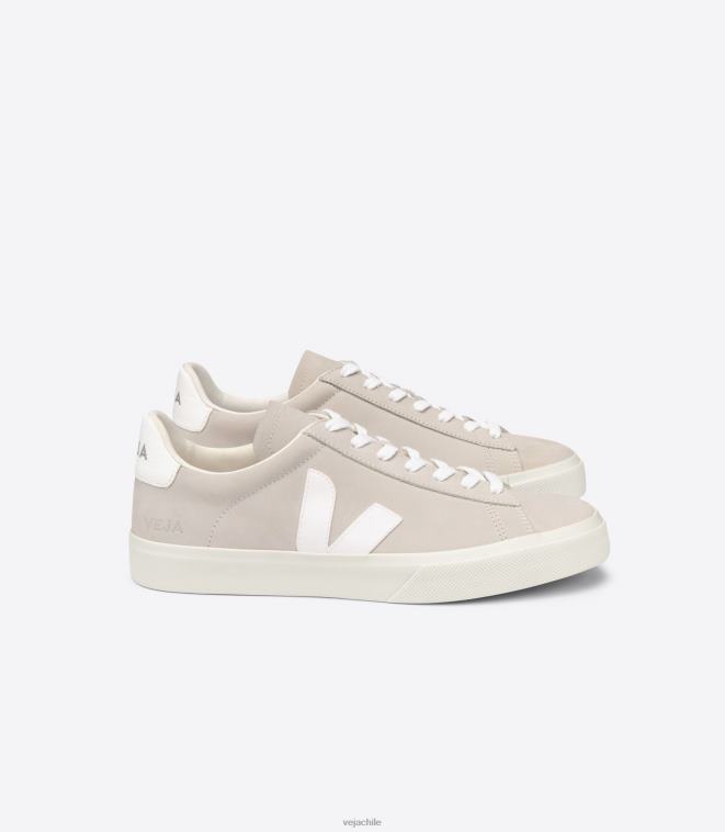 Veja mujer campo nubuck blanco natural PDFXH228 zapatos