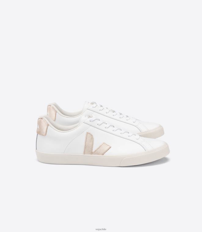 Veja mujer cuero esplar blanco platinado PDFXH241 zapatos