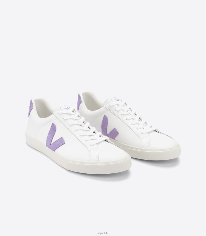 Veja mujer cuero esplar extra blanco lavanda PDFXH242 zapatos