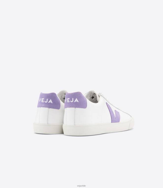 Veja mujer cuero esplar extra blanco lavanda PDFXH242 zapatos