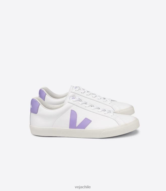 Veja mujer esplar cuero blanco lavanda PDFXH243 zapatos