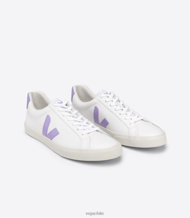 Veja mujer esplar cuero blanco lavanda PDFXH243 zapatos