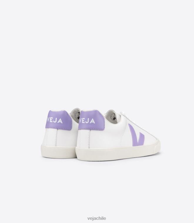 Veja mujer esplar cuero blanco lavanda PDFXH243 zapatos