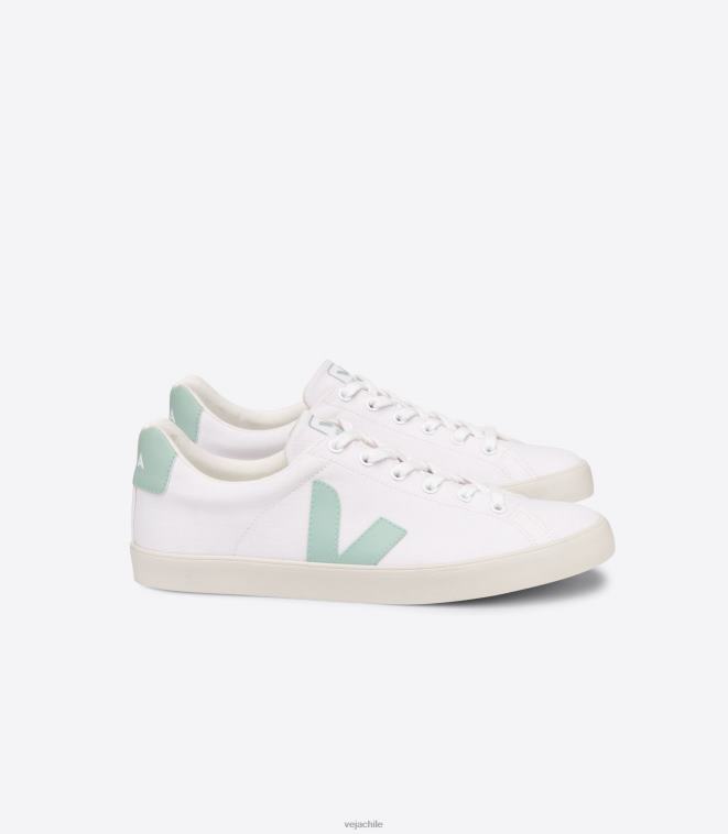 Veja mujer esplar se lienzo matcha blanco PDFXH244 zapatos