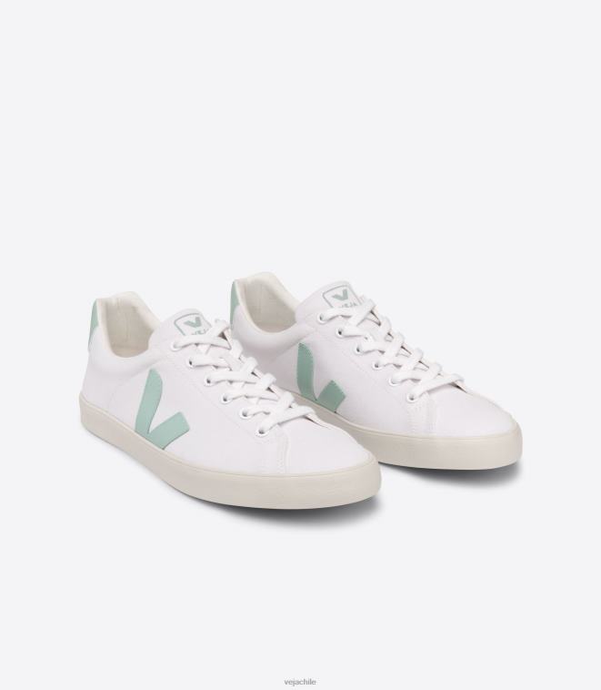 Veja mujer esplar se lienzo matcha blanco PDFXH244 zapatos