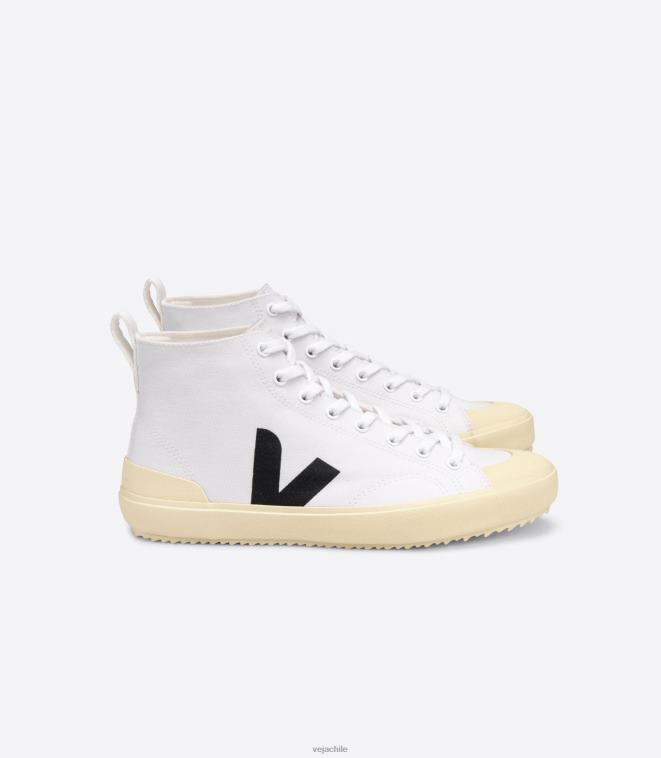 Veja mujer nova ht lona blanco negro suela mantequilla PDFXH288 zapatos