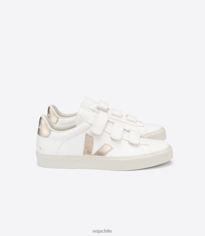 Veja mujer Recife cuero sin cromo blanco platinado PDFXH246 zapatos