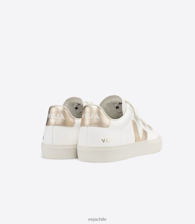 Veja mujer Recife cuero sin cromo blanco platinado PDFXH246 zapatos