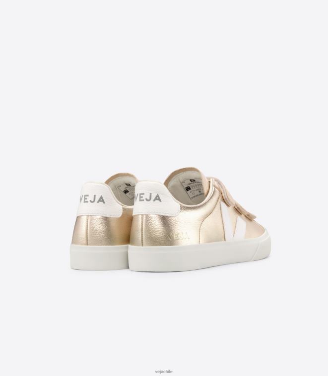 Veja mujer Recife cuero sin cromo platinado blanco PDFXH245 zapatos