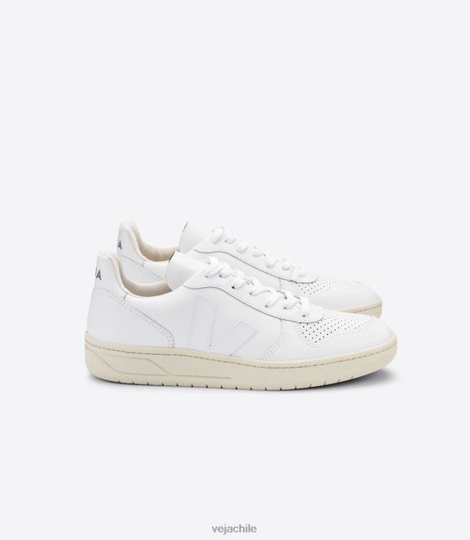 Veja mujer v-10 cuero blanco PDFXH237 zapatos