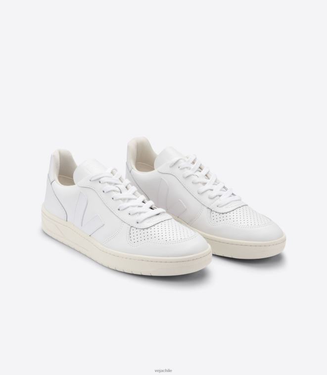 Veja mujer v-10 cuero blanco PDFXH237 zapatos