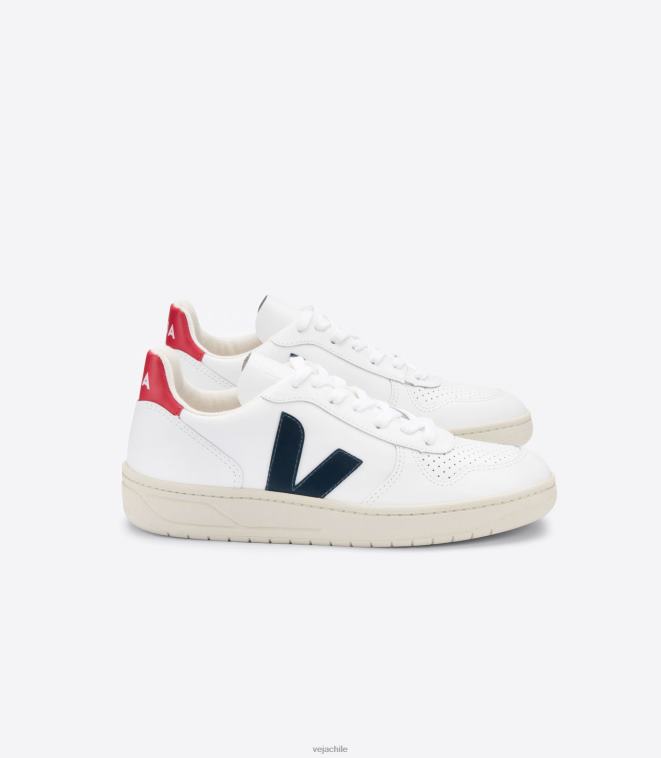 Veja mujer v-10 cuero blanco nautico pekin PDFXH238 zapatos