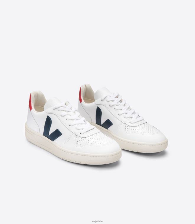 Veja mujer v-10 cuero blanco nautico pekin PDFXH238 zapatos