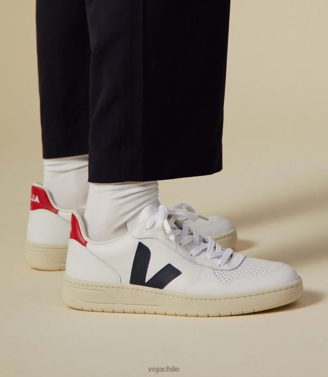 Veja mujer v-10 cuero blanco nautico pekin PDFXH238 zapatos