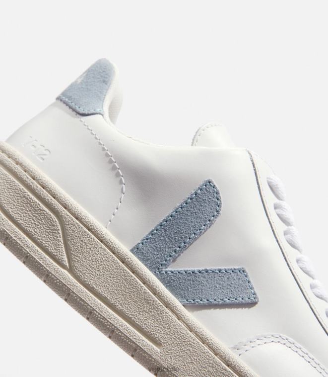 Veja mujer v-12 cuero blanco acero PDFXH229 zapatos