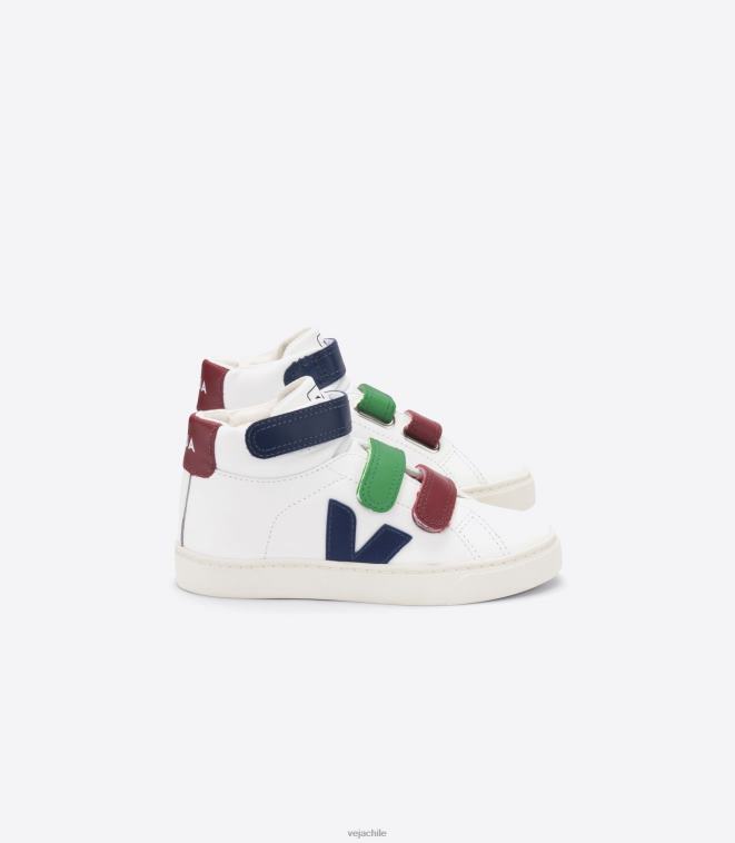 Veja niños esplar mid cuero blanco multico PDFXH319 zapatos