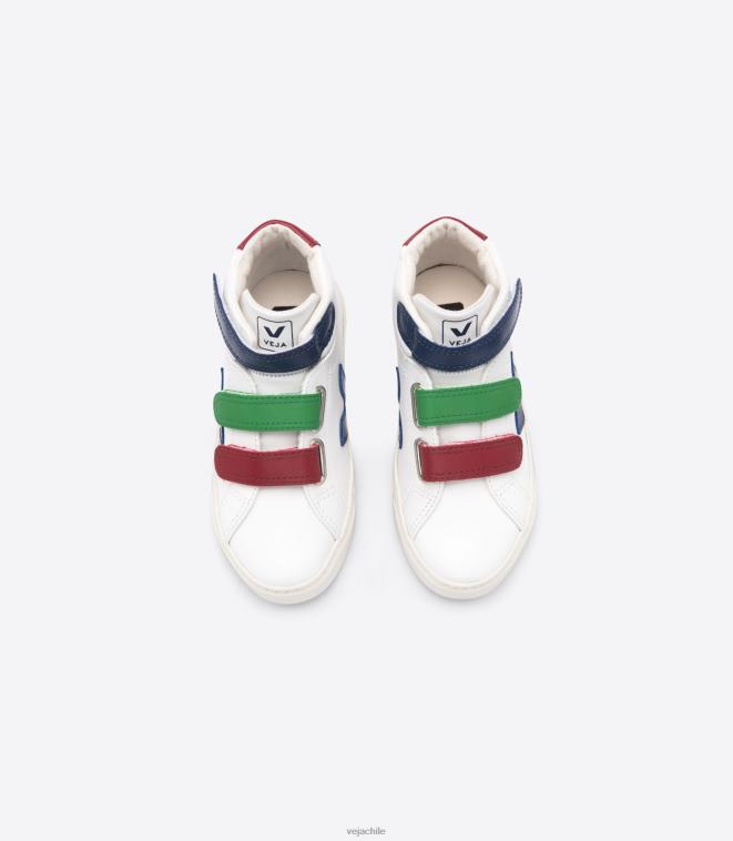 Veja niños esplar mid cuero blanco multico PDFXH319 zapatos