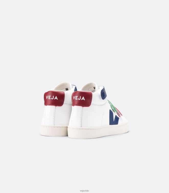 Veja niños esplar mid cuero blanco multico PDFXH319 zapatos