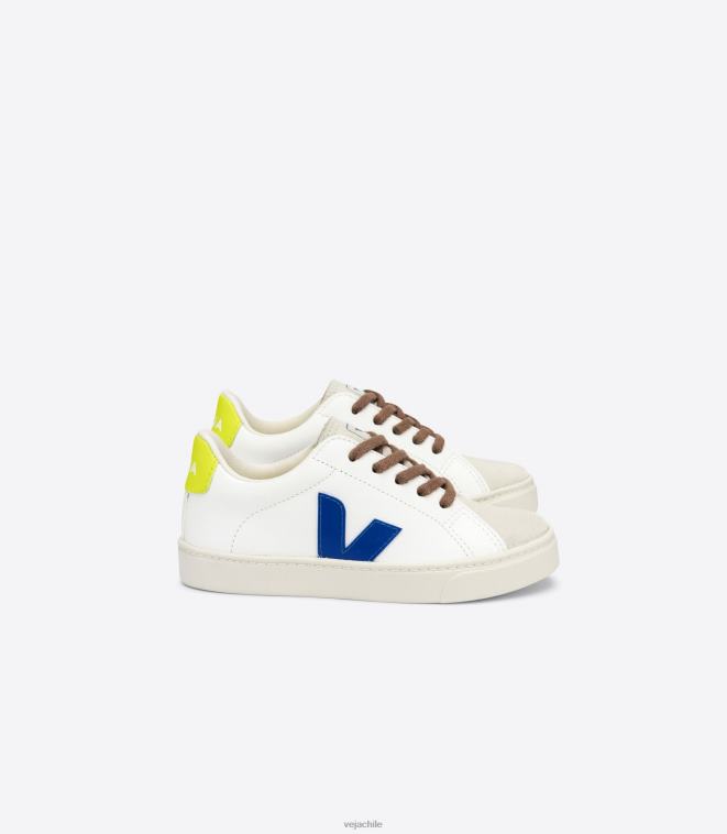 Veja niños Cordones esplar piel sin cromo blanco indigo jaune fluo PDFXH341 zapatos Veja niños Cordones esplar piel sin cromo blanco indigo jaune fluo PDFXH341 zapatos