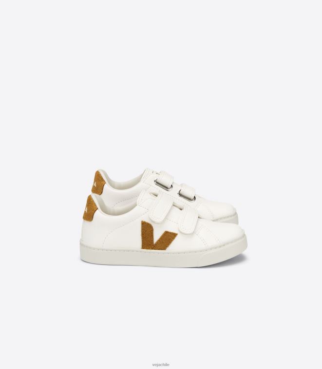 Veja niños esplar cuero sin cromo blanco camel PDFXH328 zapatos