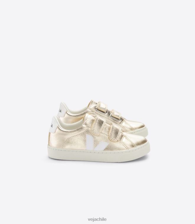 Veja niños esplar cuero sin cromo platinado blanco PDFXH327 zapatos