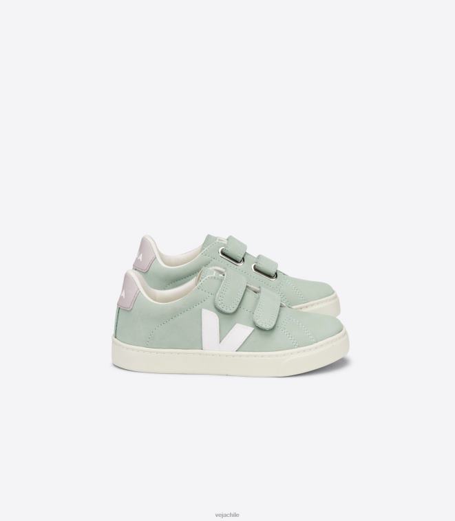 Veja niños esplar nubuck matcha blanco PDFXH340 zapatos